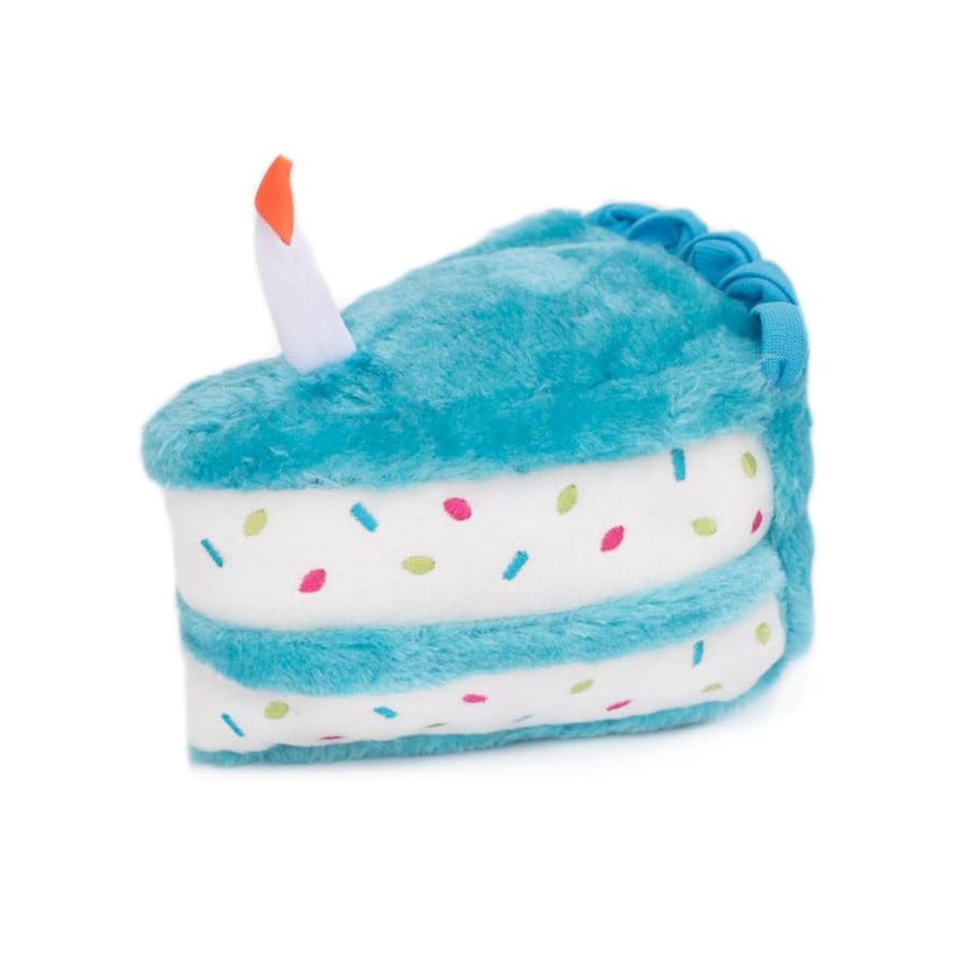 Blue Birthday Cake Slice Dog Toy