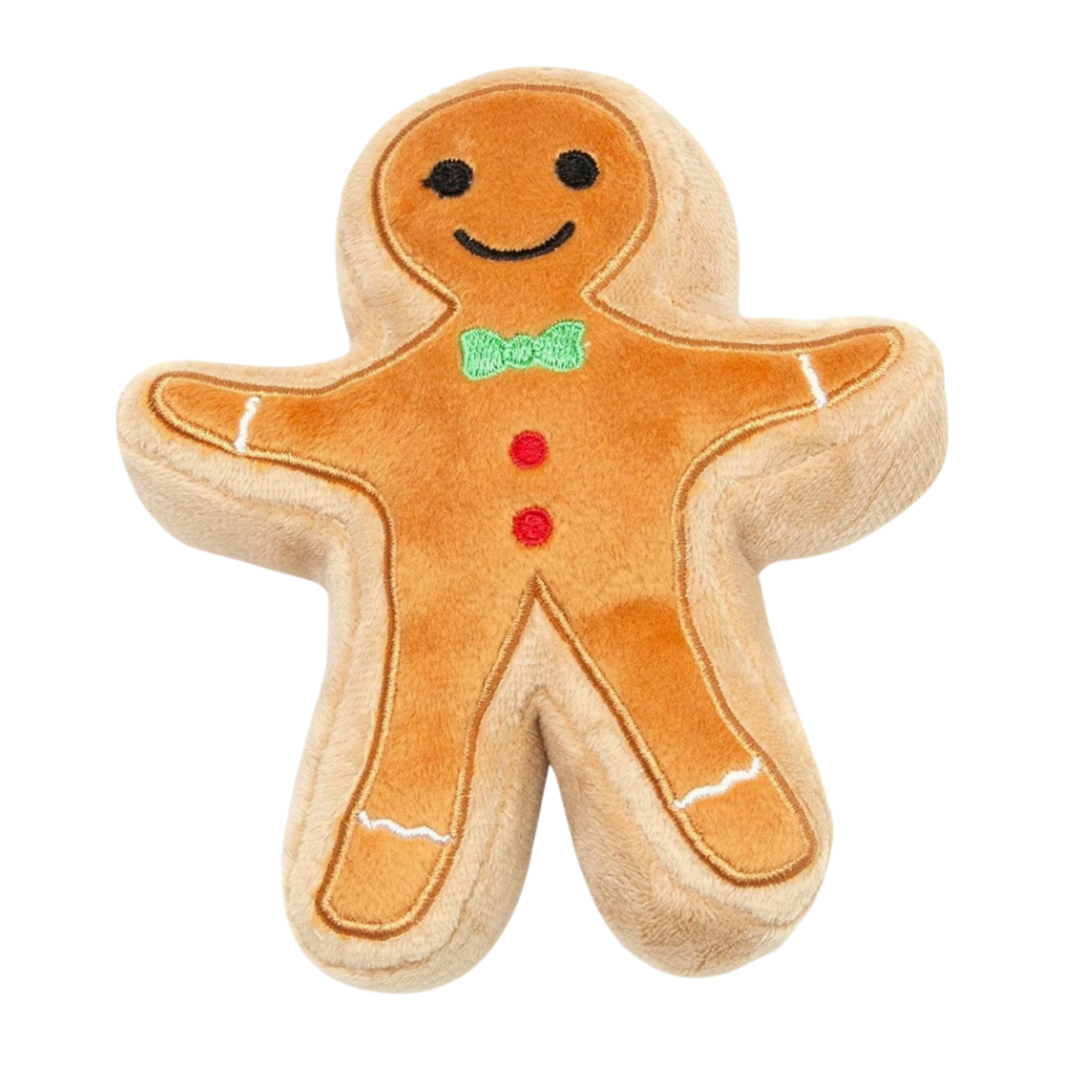 Christmas Gingerbread Man Sugar Cookie Plush Dog Toy Coco Pud