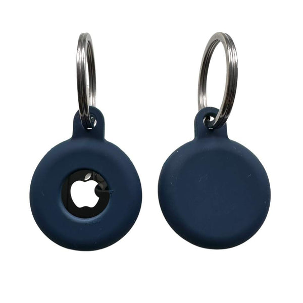 Coco & Pud Navy Pet AirTag Holder ring mounted front and back