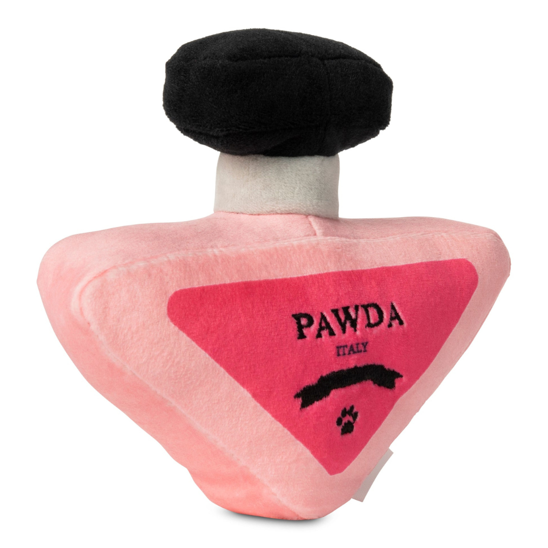 Coco & Pud Pawda Perfume Bottle Dog Toy side view- Muttzie