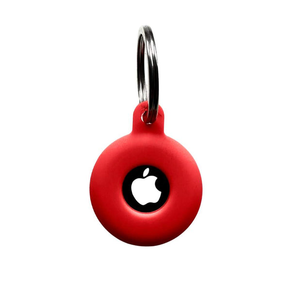 Coco & Pud Red Pet AirTag Holder ring mounted