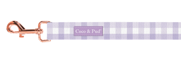 Coco & Pud Gingham Lilac cat Lead