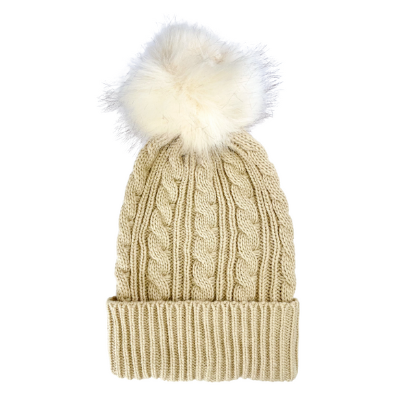 Coco & Pud Cable Wool Beanie - Cream