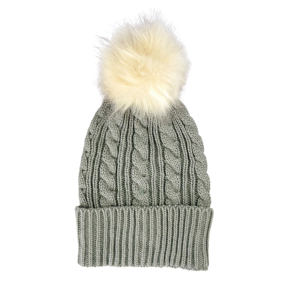 Coco & Pud Cable Wool Beanie - Storm Grey