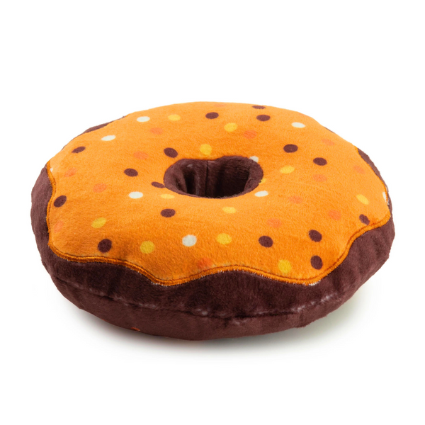 Coco & Pud - Pupking Spice Donut Dog Toy side view - Haute Diggity Dog