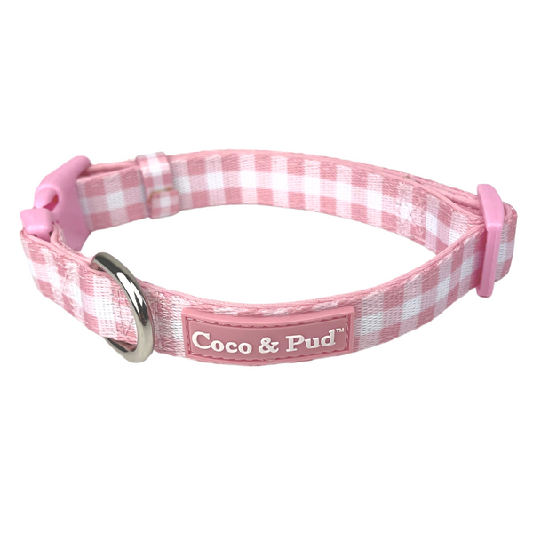 Coco & Pud Gingham Rose Dog Collar