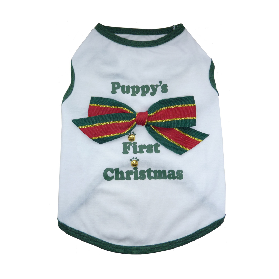 Puppy's first christmas sweater discount