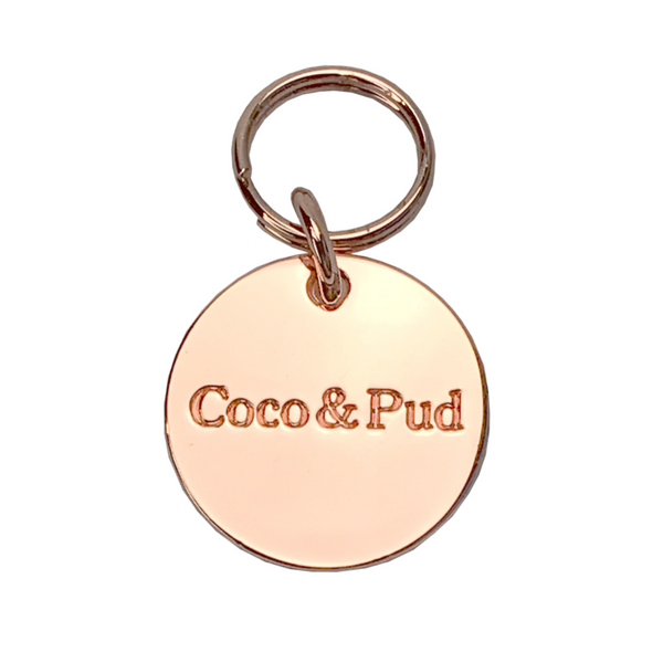 Coco & Pud Round Cat ID Tag Rose Gold