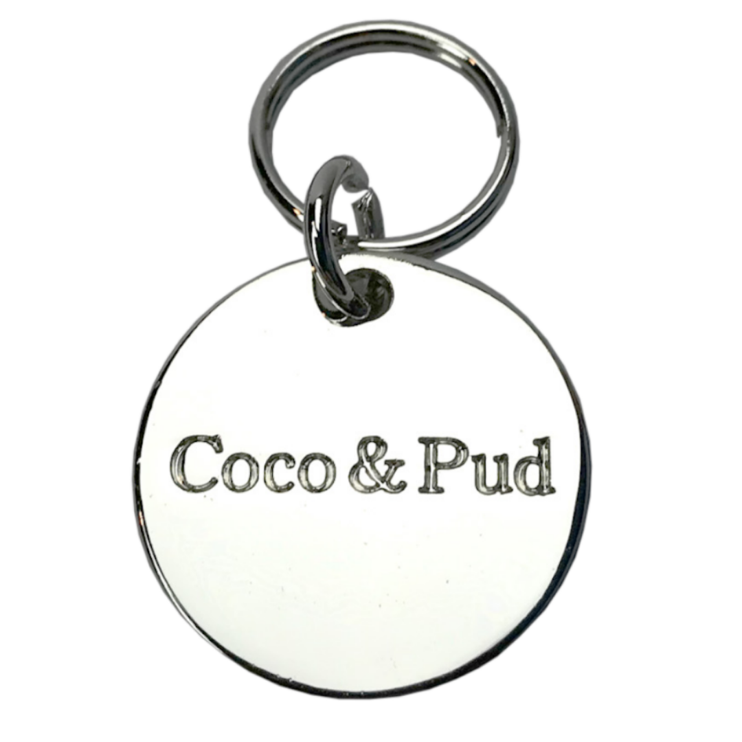 Round Dog ID Tag Silver