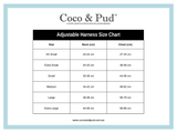 Coco & Pud Doxie Rose Adjustable Dog Harness Size Chart