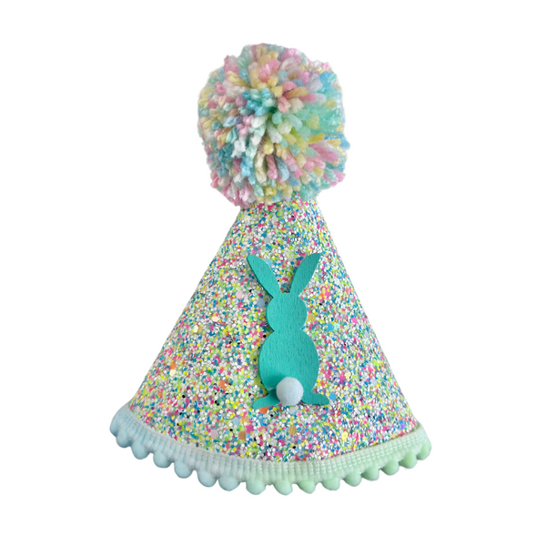 Coco & Pud Multicolour Glitter Bunny Pet Party Hat - Small
