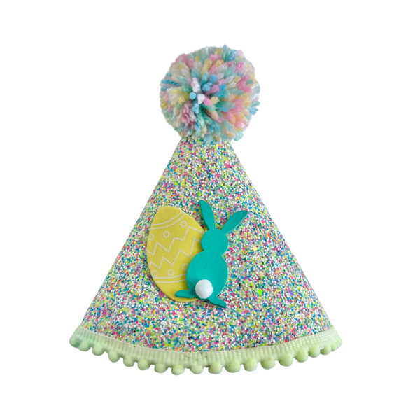 Coco & Pud Multicolour Glitter Egg & Bunny Easter Pet Party Hat