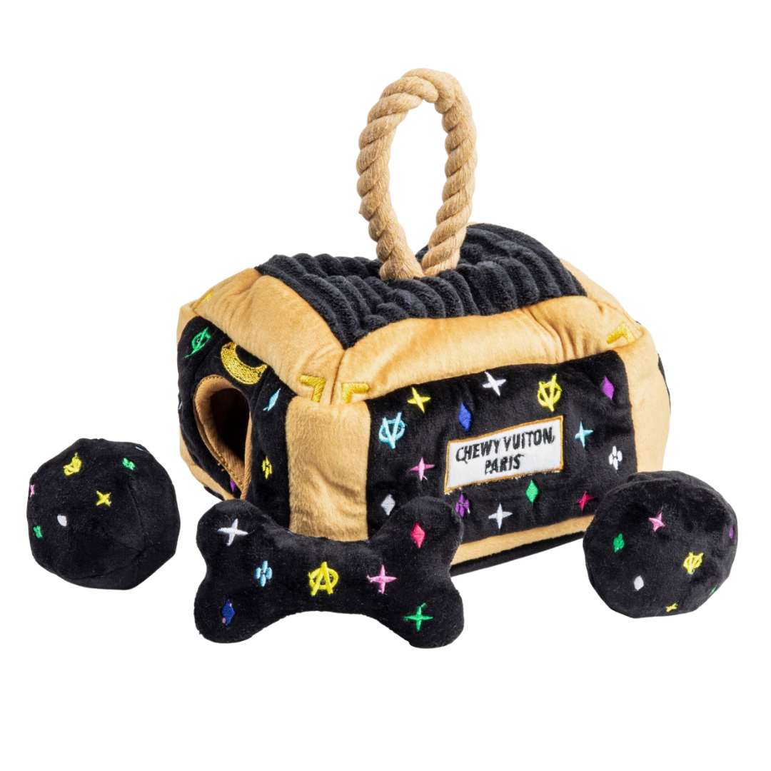 Chewy Vuitton Trunk Black Dog Toy