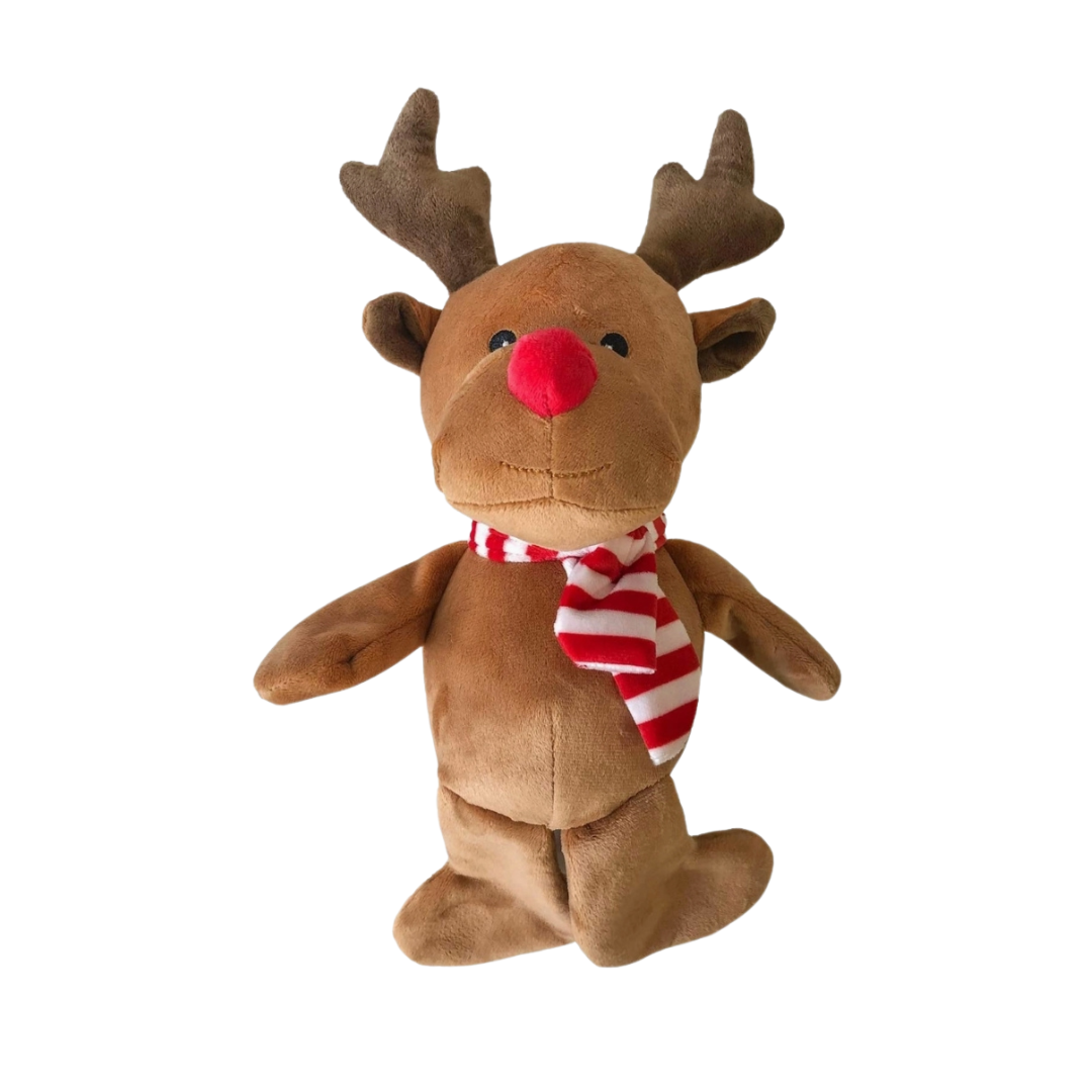 Coco and Pud Christmas Reindeer Plush Dog Toy with Scarf
