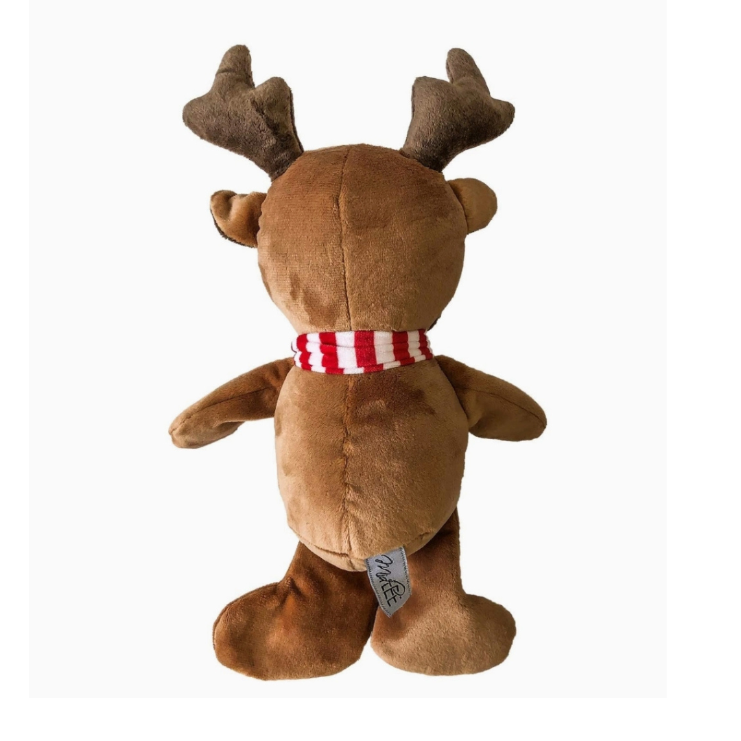 Coco and Pud Christmas Reindeer Plush Dog Toy with Scarf