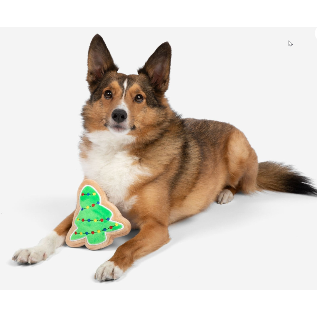 Coco and Pud Christmas Sugar Cookie Plush Dog Toy (Christmas Tree)