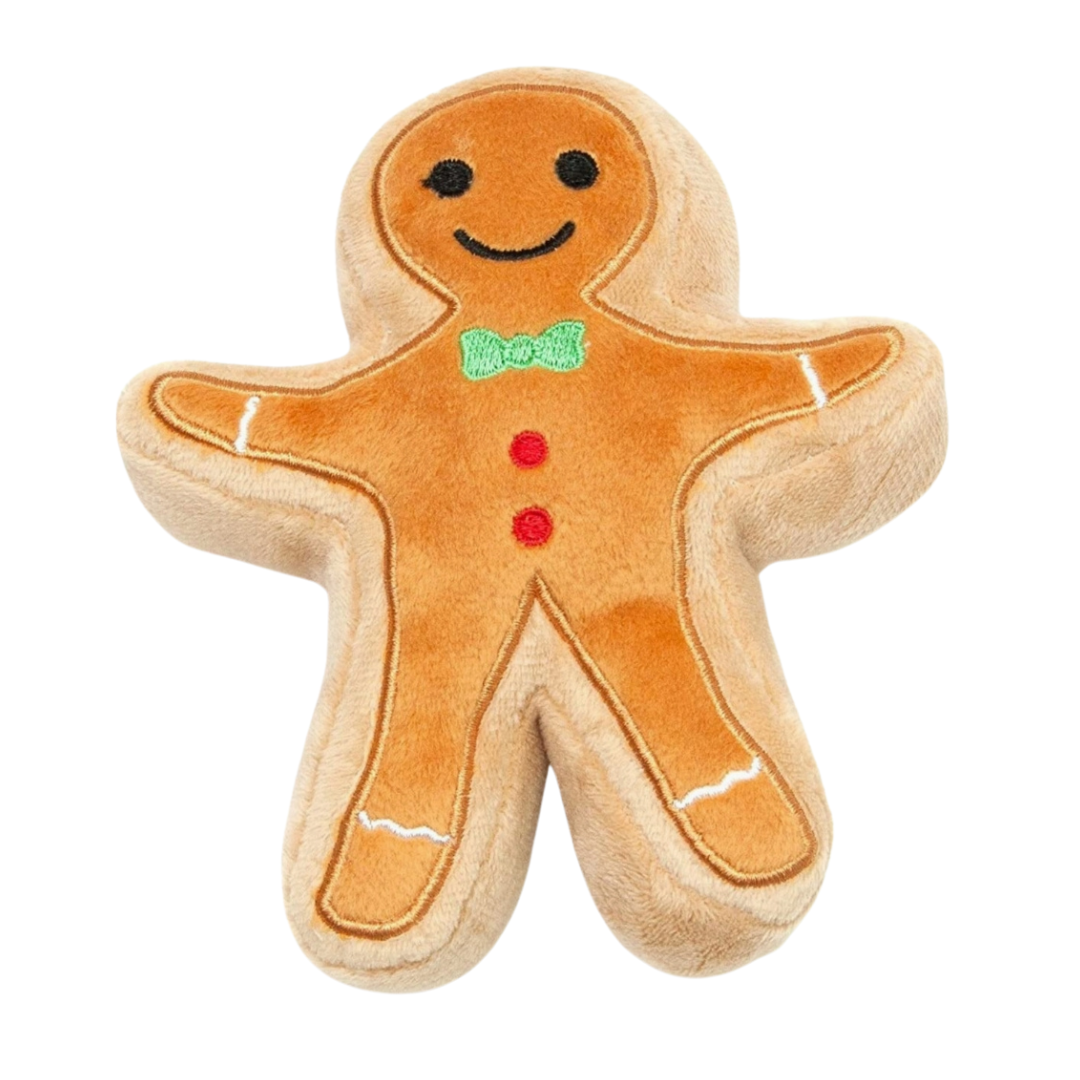 Coco and Pud Christmas Sugar Cookie Plush Dog Toy (Gingerbread)