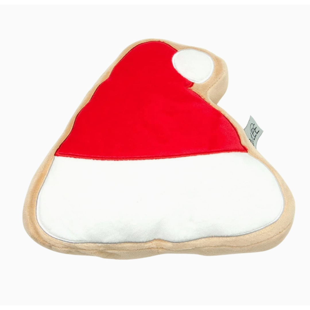 Coco and Pud Christmas Sugar Cookie Christmas Plush Dog Toy (Santa Hat)