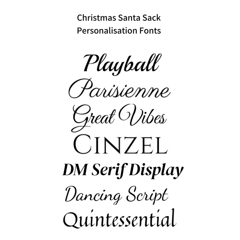 Coco & Pud Christmas Pet Santa Sack Fonts