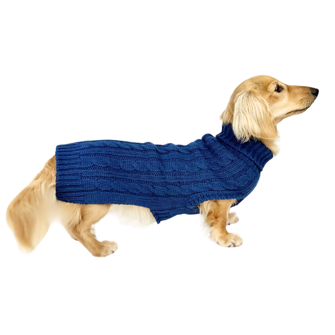 Coco & Pud Dachshund Dog Sweater/ Dog Jumper in Navy