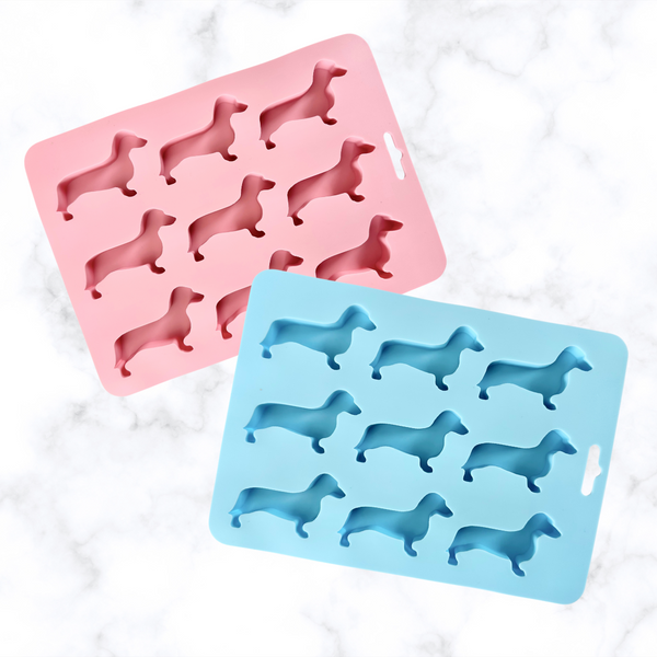 Coco & Pud Dachshund ice cube tray Australia - Pink and Blue