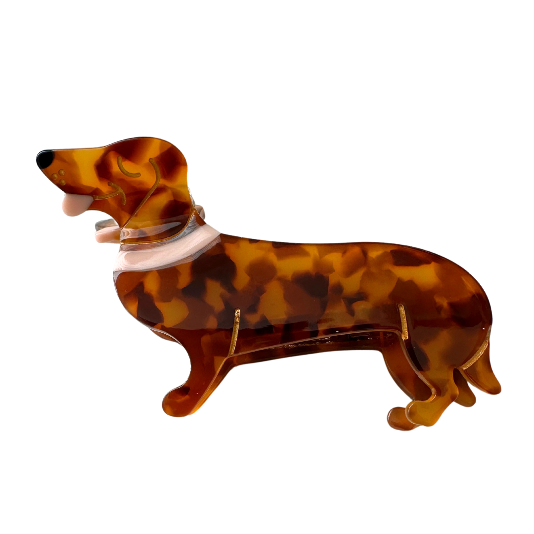 Coco & Pud Cute Dachshund Tortoiseshell Hair Clip