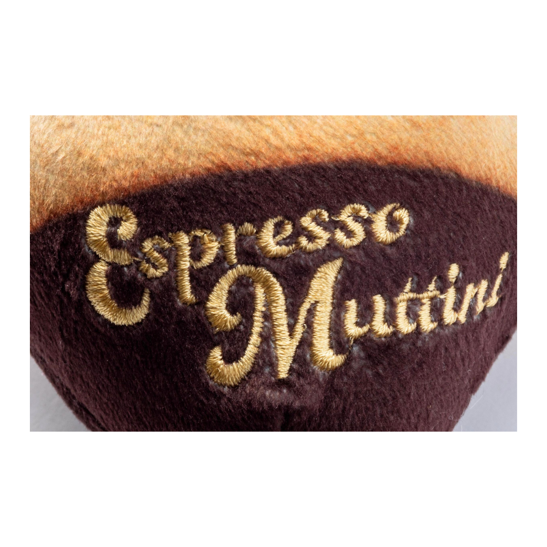 Coco & Pud Expresso Muttini Plush Dog Toy Expresso Muttini detail - Haute Diggity Dog