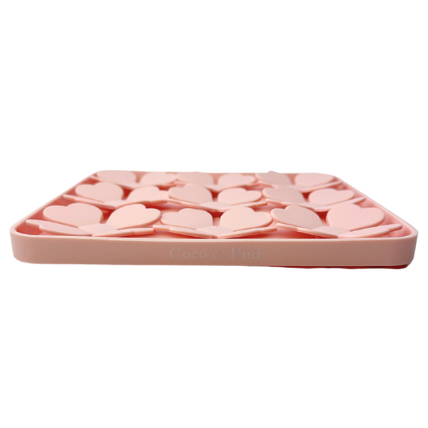 Coco & Pud Flower Slow Feeder Non Slip Mat side view - Rose