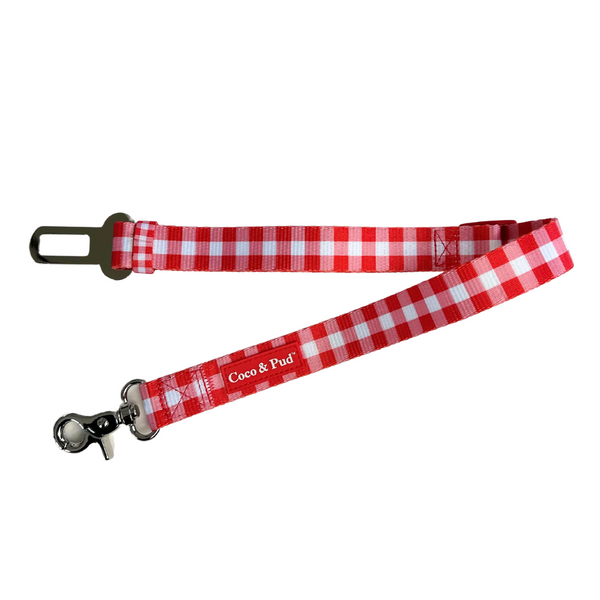 Coco & Pud Gingham Red Car Seat Belt Restraint