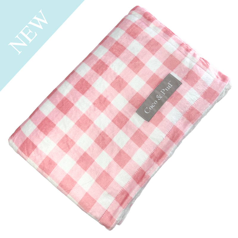 Coco & Pud Gingham Rose Luxe Dog Blanket