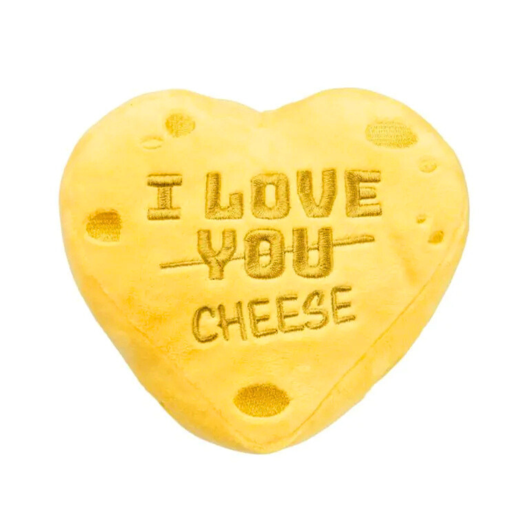 Coco & Pud I Love You Cheese Heart Dog Toy - Fuzzyard