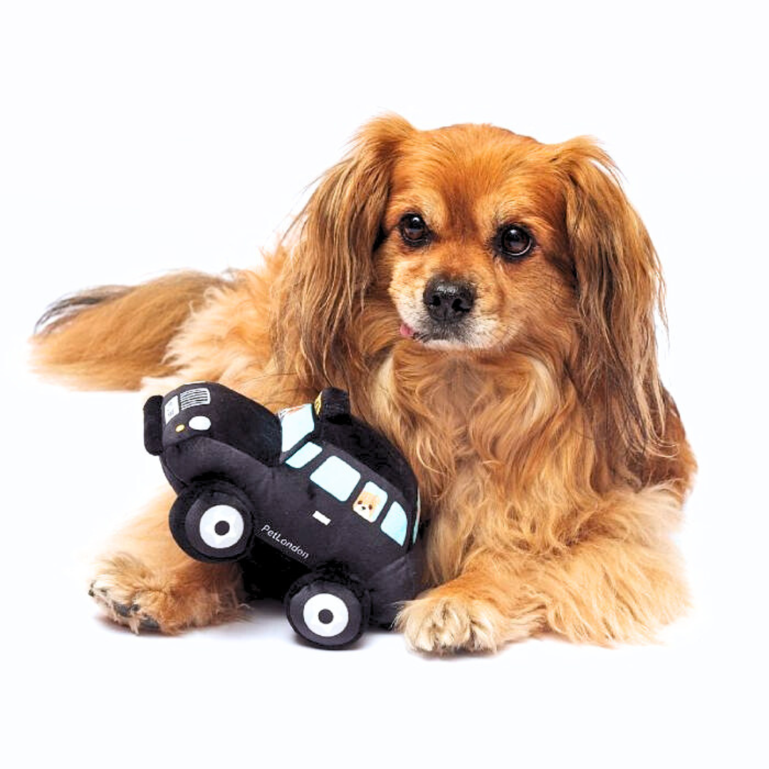 Coco & Pud London Taxi British plush Dog Toy with dog - Pet London