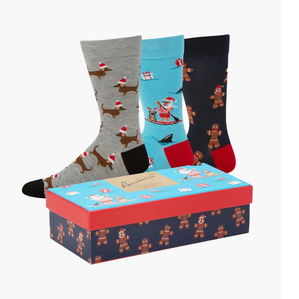 Coco & Pud Men's Chrissy Cheer boxed set of 3 pairs of Christmas bamboo socks - Bamboozld