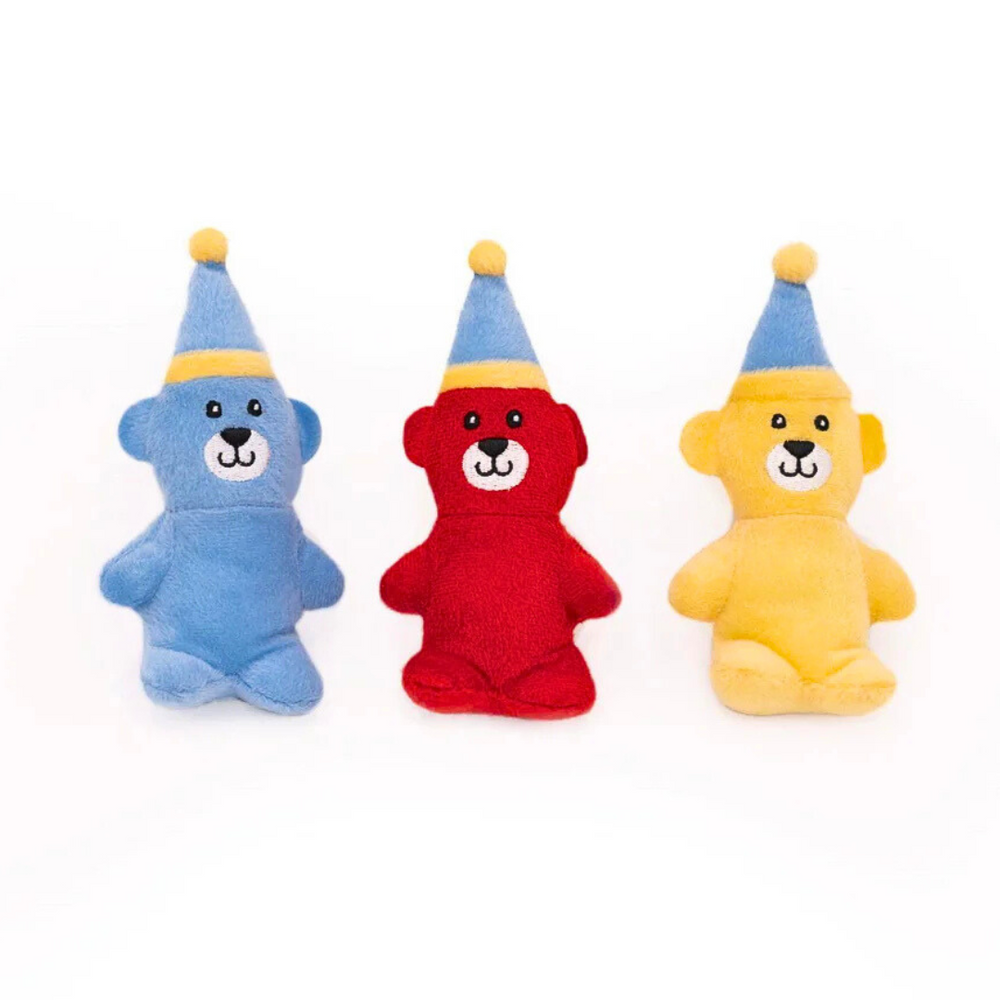 Birthday Bears Dog Toy 3 pack minis