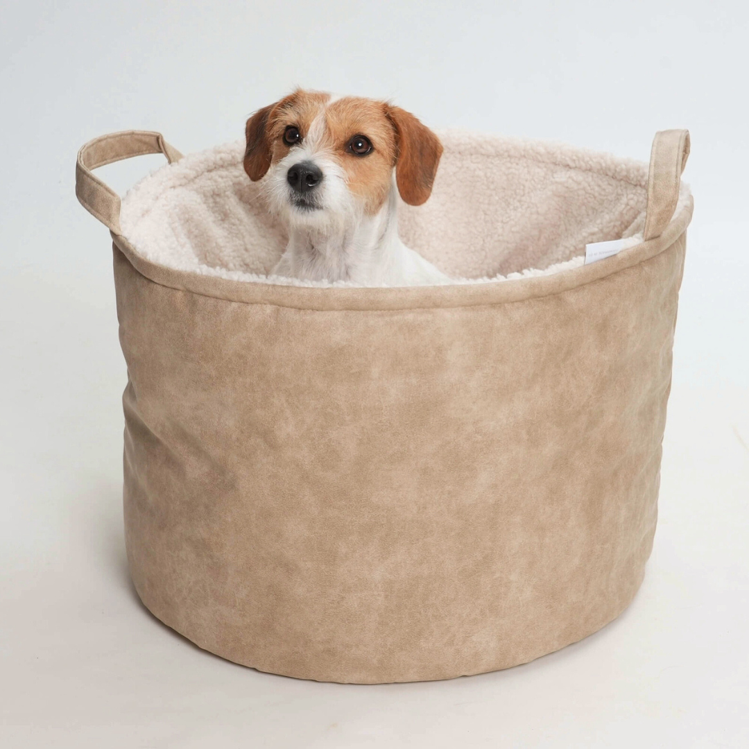 Coco & Pud Saddle Dog/ Puppy Carry Bed with puppy inside sides up- Gravel