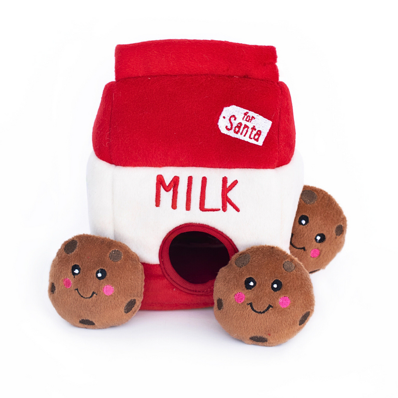 Santa's Milk and Cookies Christmas Dog Toy