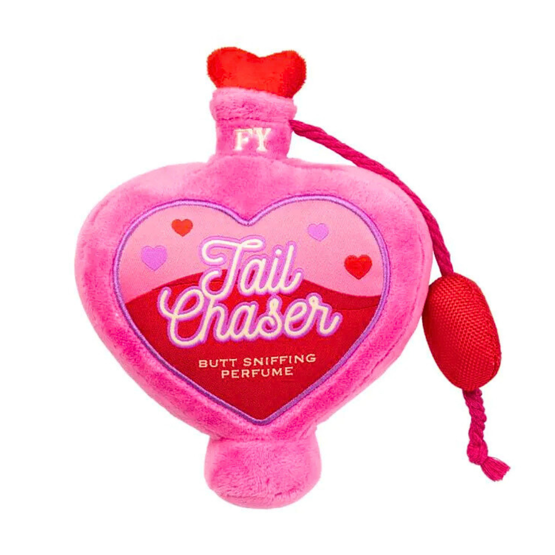 Coco & Pud Tail Chaser Butt Sniffing Pink Perfume bottle Dog Toy - Fuzzyard