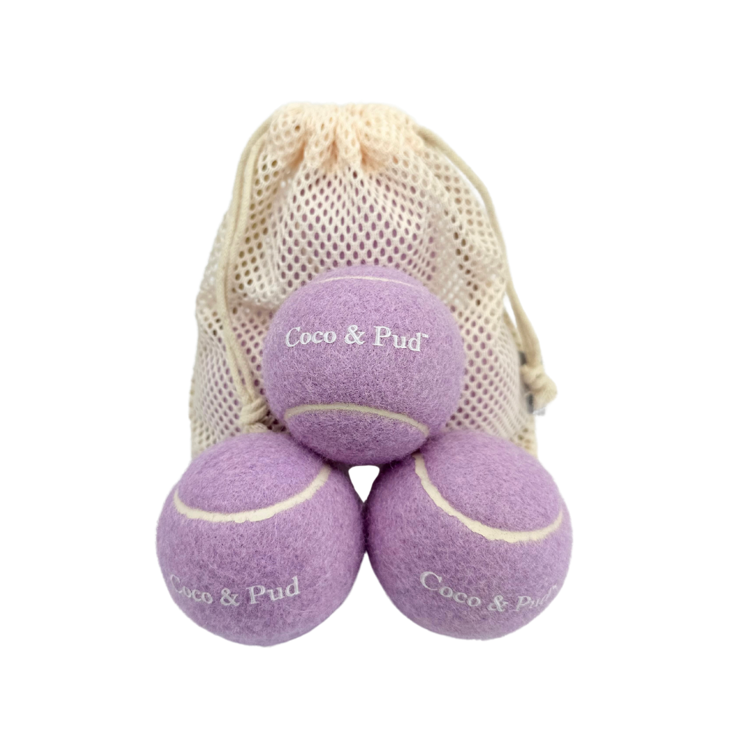 Coco & Pud Dog Tennis Ball - Lilac (3 Pack)
