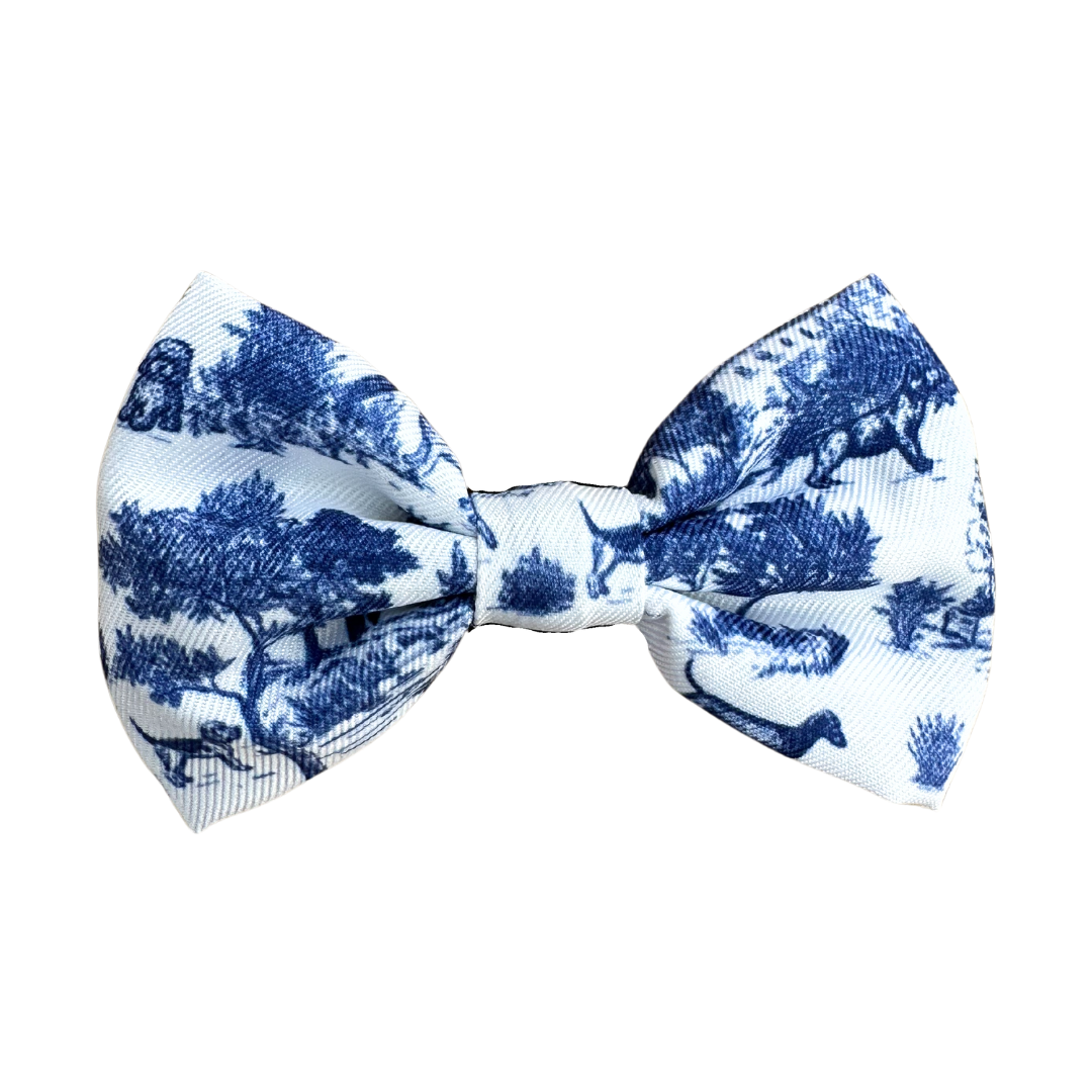 Coco & Pud Toile de Chien Navy Cat Bow Tie