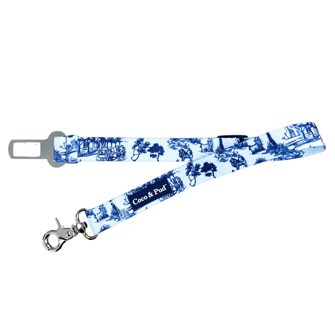 Coco & Pud Toile de Chien Navy Dog Seat Belt