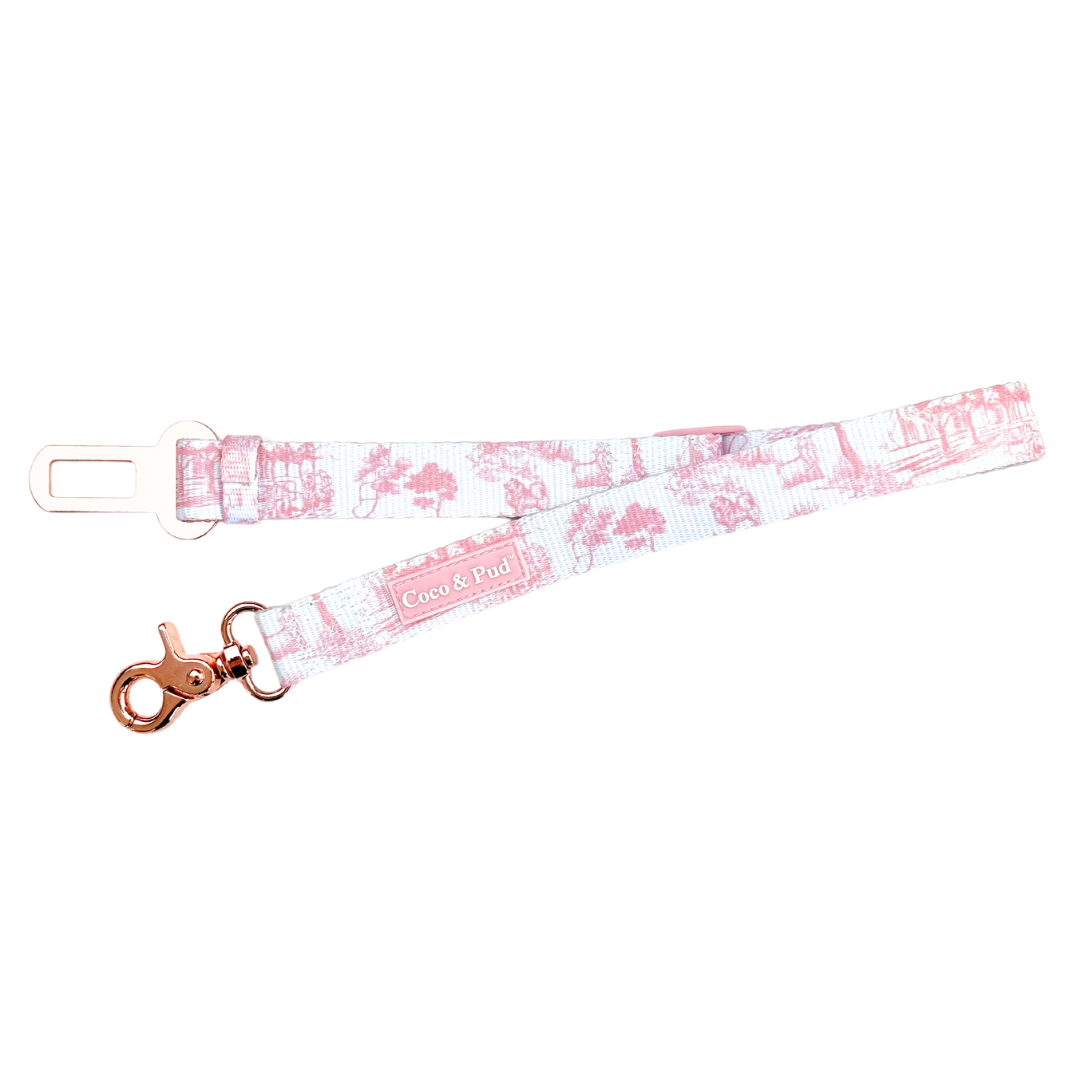 Coco & Pud Toile de Chien Rose Dog Seat Belt