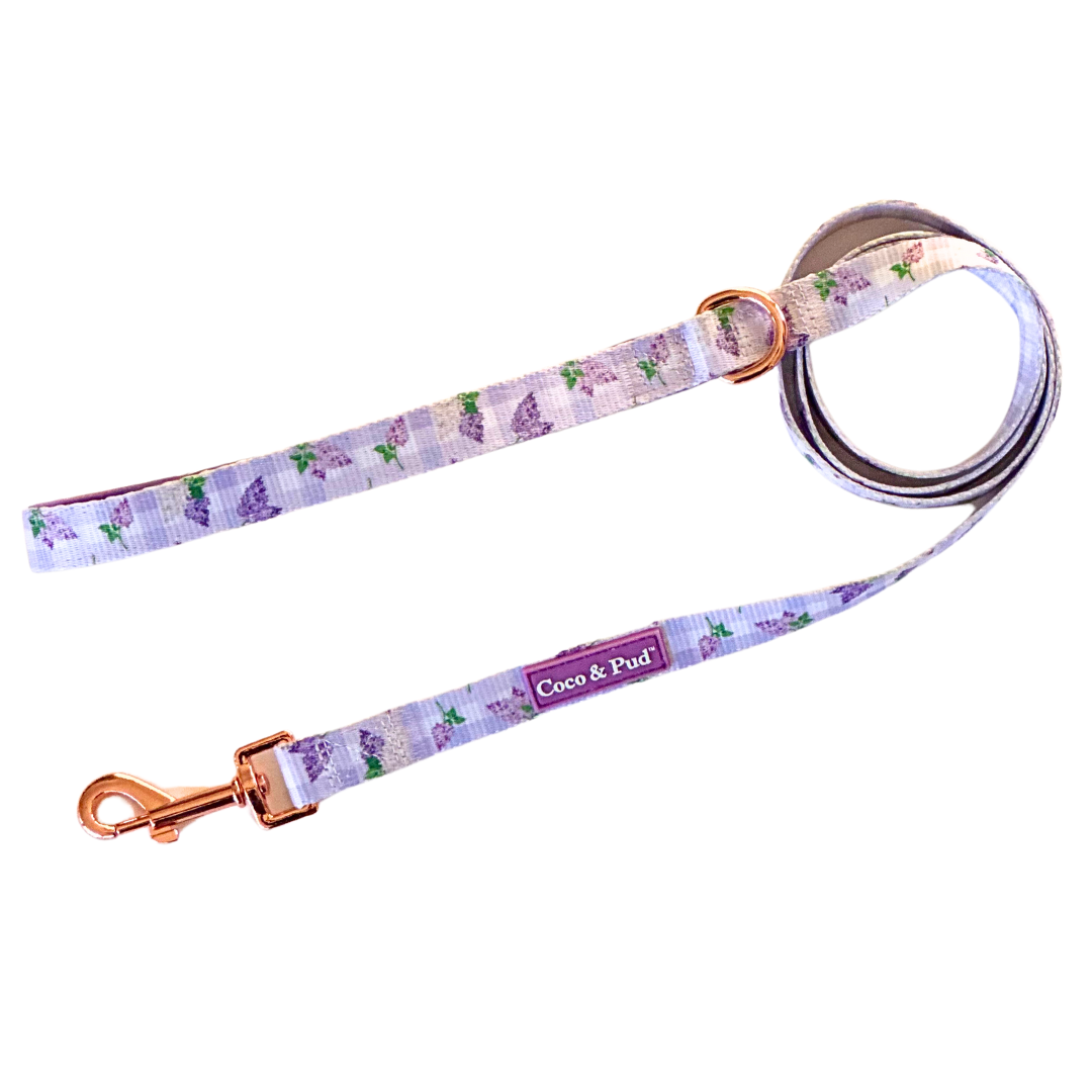 Coco & Pud Lilac Gingham Dog Lead