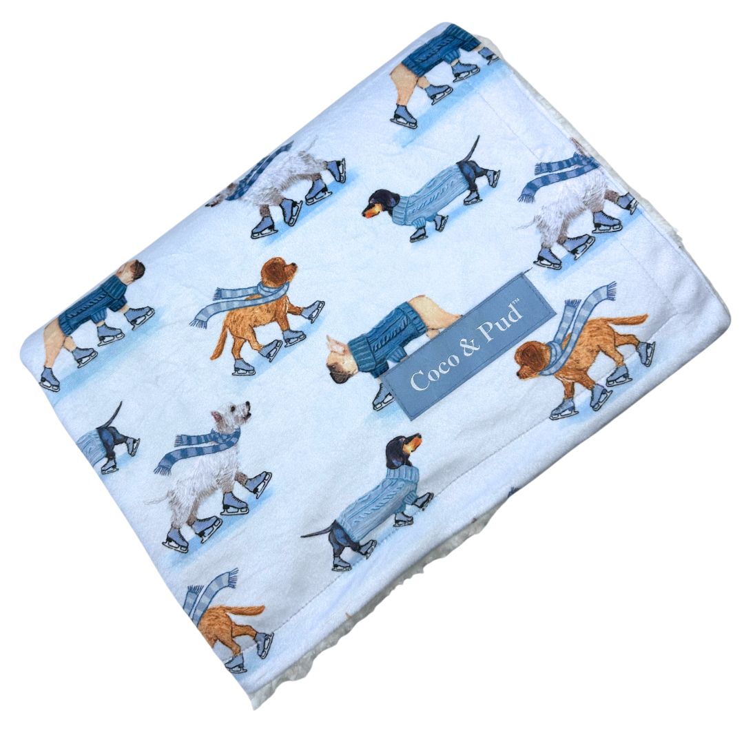 Coco & Pud Skating Dogs Luxe Pet Blanket