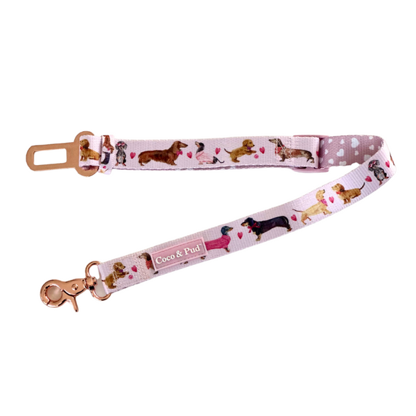 Coco & Pud Doxie Rose car Seatbelt Restraint