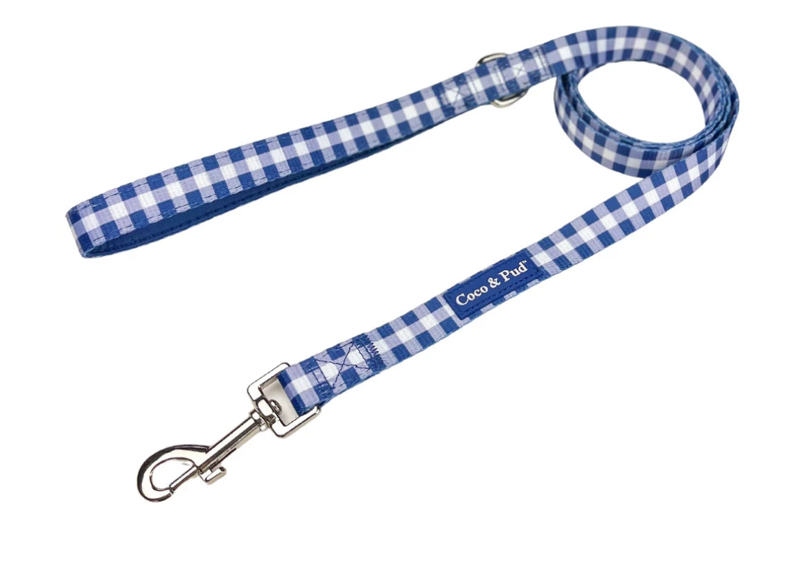 Coco & Pud Navy Gingham Dog Lead