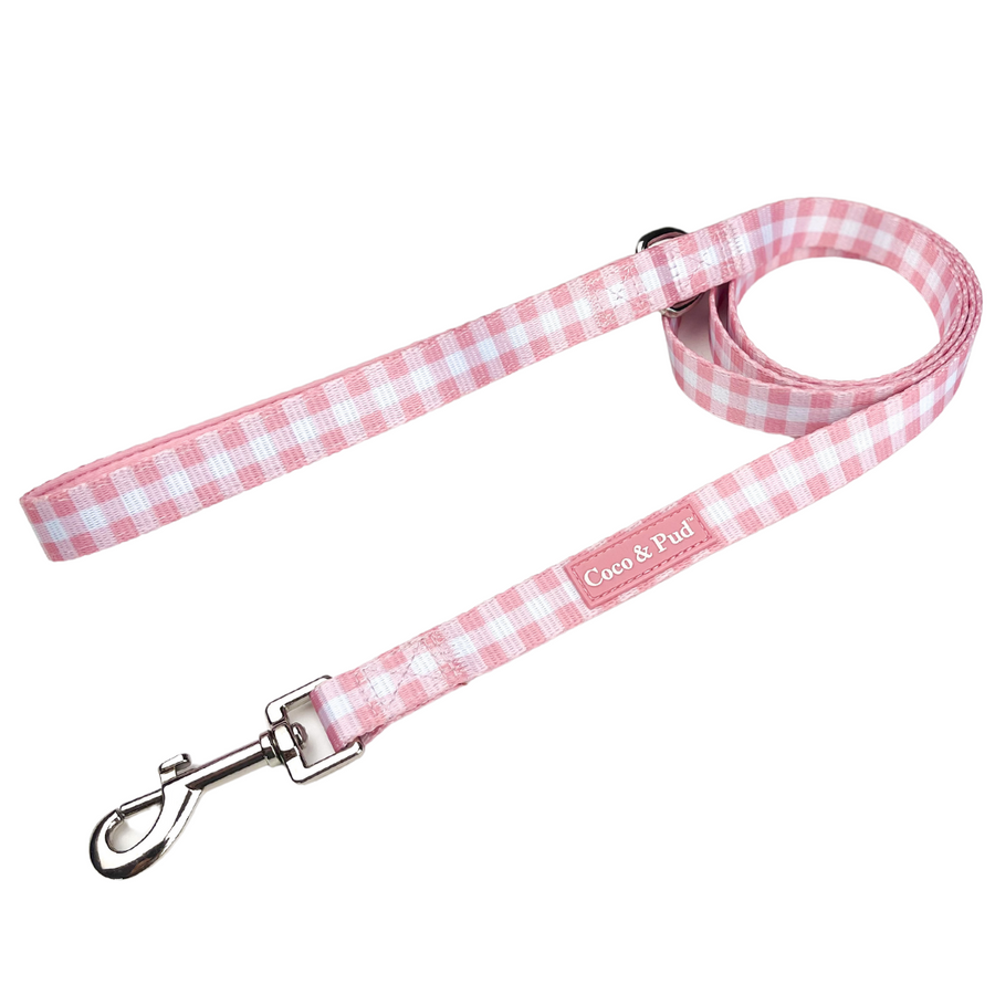 Coco & Pud Gingham Rose Dog Lead