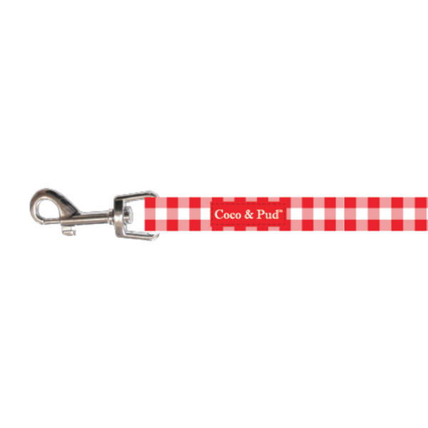 Coco & Pud Gingham red Cat Lead