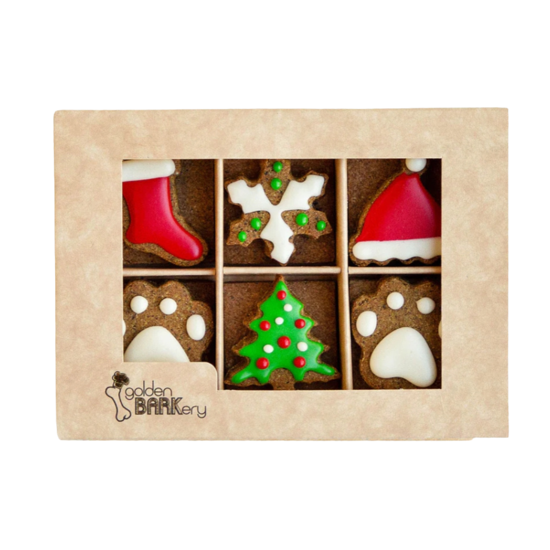 Coco & Pud Golden Barkery Christmas Dog Treats - 12 Dog Biscuits Box