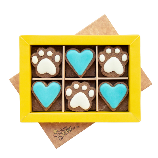 Coco & Pud Golden Barkery PupBiscuit Dog Treats - 12 Dog Biscuits Box Blue