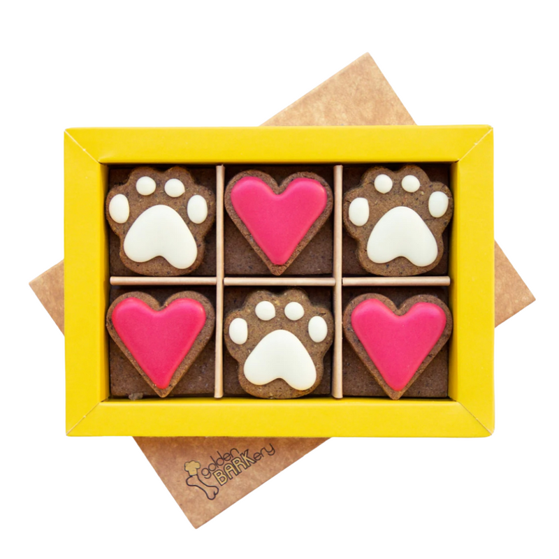 Coco & Pud Golden Barkery PupBiscuit Dog Treats - 12 Dog Biscuits Box Pink